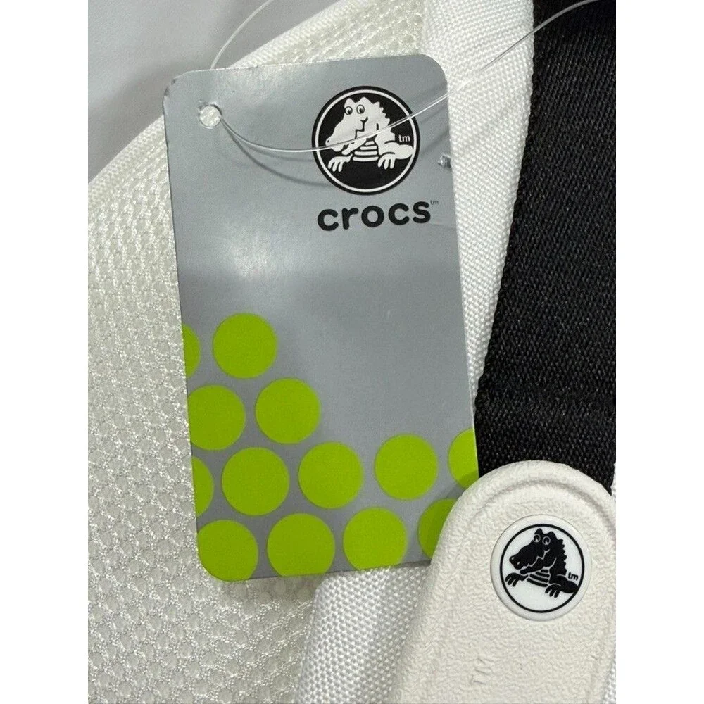 Crocs White Backpack Nylon Charms New With Tags
